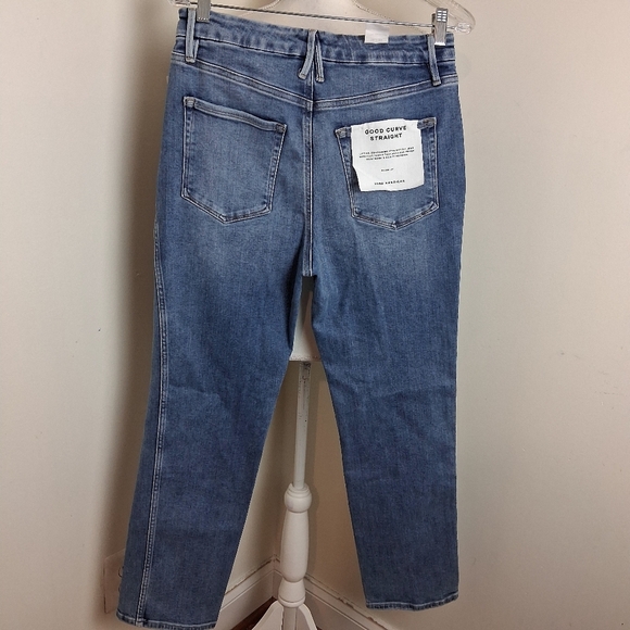 Good American Good Curve Straight Leg Jeans In Indigo Size 12/31  NWT - Picture 5 of 12